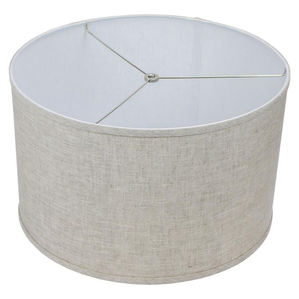 FenchelShades.com 18 in. Top Diameter x 18 in. Bottom Diameter x 11 in. H Designer Linen Oatmeal Drum Lamp Shade