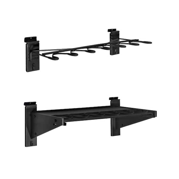 Stealth Vertical 6-Firearm Holder 16 in. L x 25.63 in. W Slat Wall Panel Accessory Hooks in Black