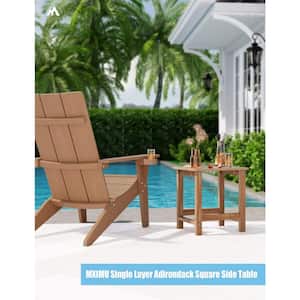 Oversize Modern Teak Plastic Outdoor Patio Adirondack Chair with Square Side Table
