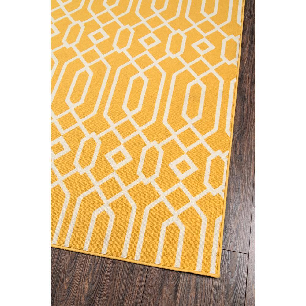 Sunny Trellis Yellow Synthetic 3'11" x 5'7" Easy-Care Area Rug