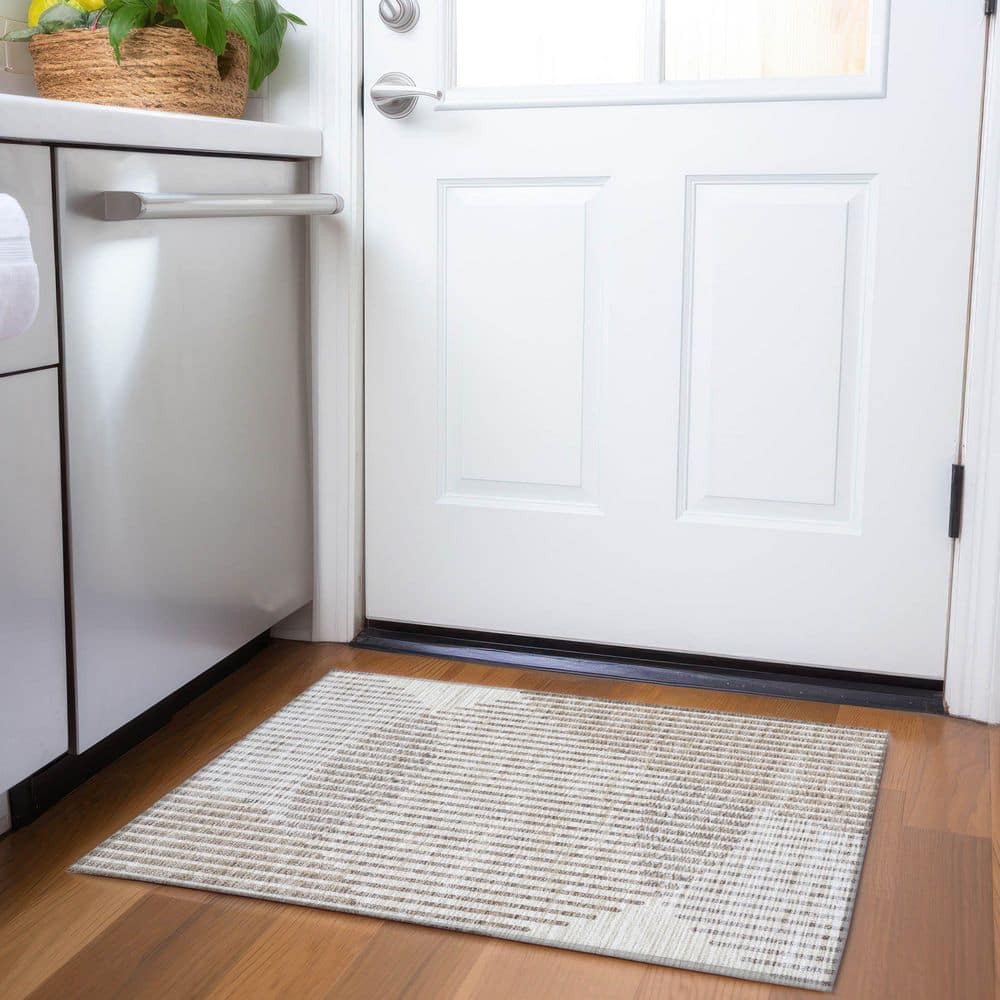 Mayfield Premium Machine Washable Abstract AMF1001 Beige 2 ft. x 3 ft. Area Rug price history on PriceWatchPro