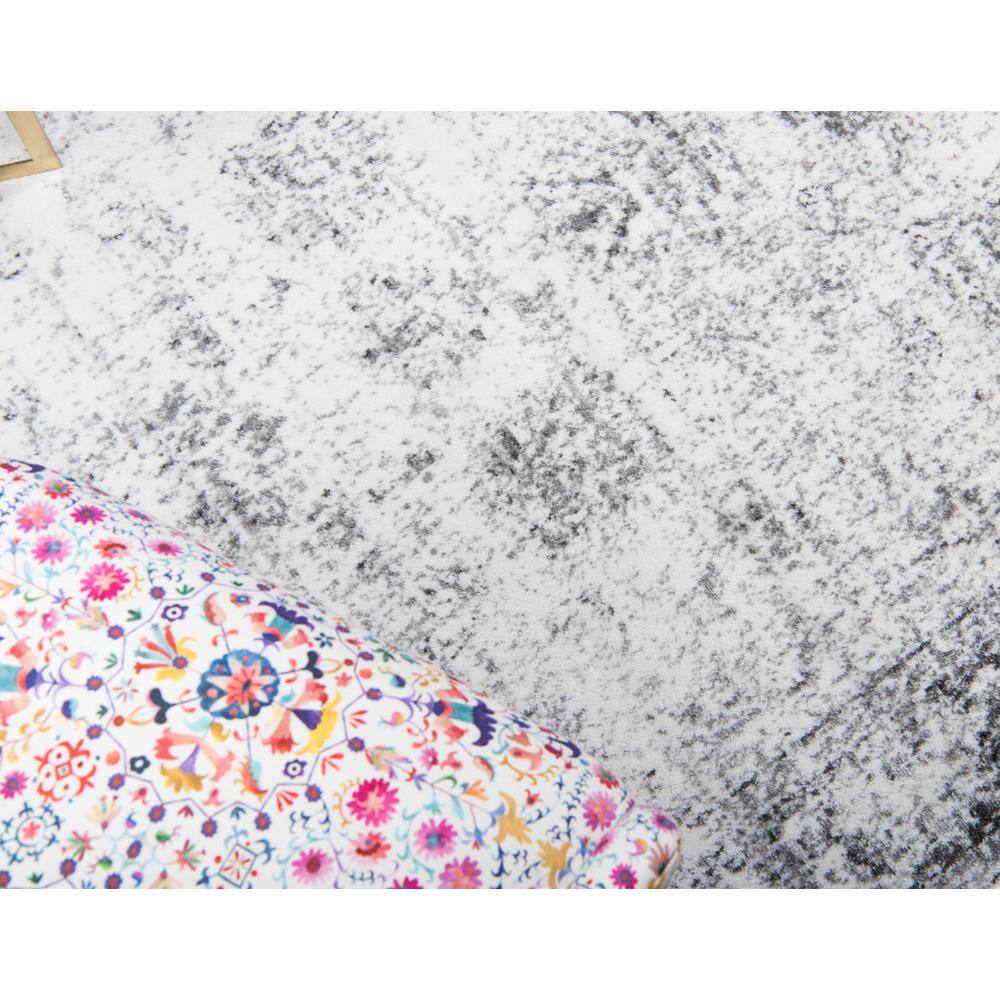 Casino Sofia Chic Gray Rectangular Indoor Rug - 8' x 10'