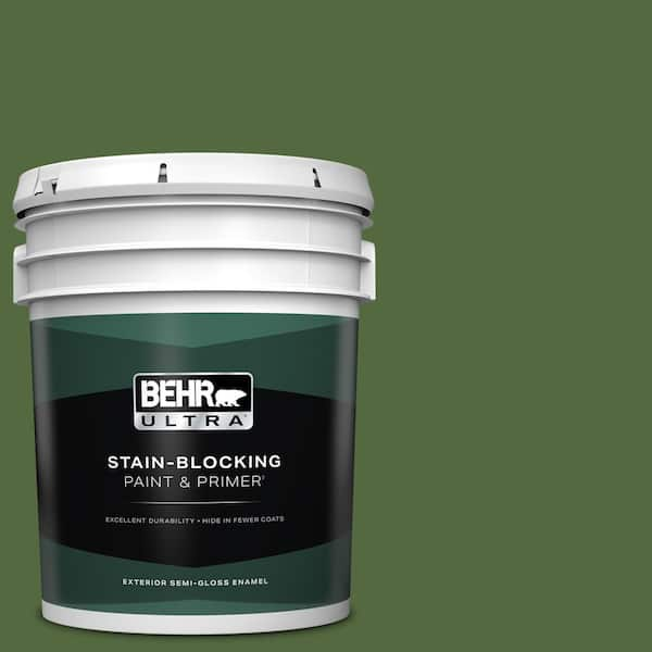 BEHR ULTRA 5 gal. #M380-7 Alfalfa Extract Semi-Gloss Enamel Exterior Paint & Primer