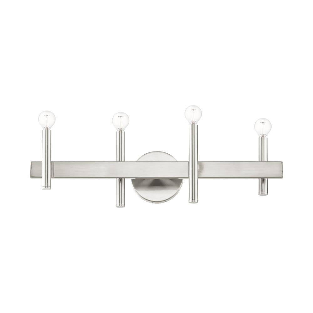 Elegant Denmark 4-Light Vanity Sconce in Brushed Nickel and Bronze