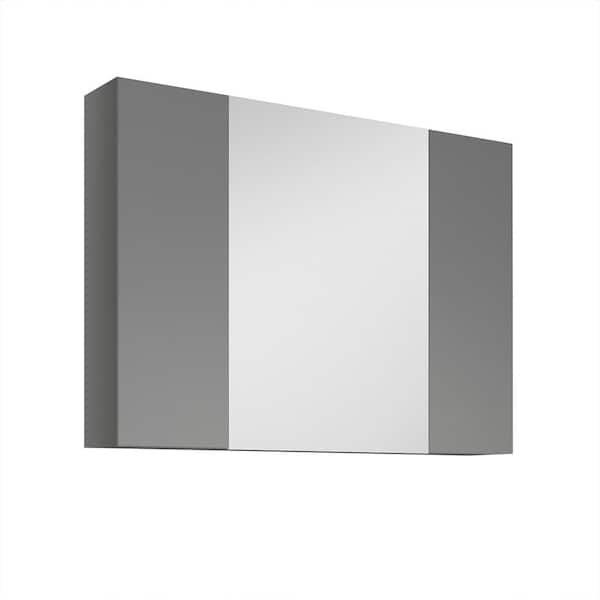 Fresca 31.50 in. x 24 in. Surface Mount Medicine Cabinet in Gray