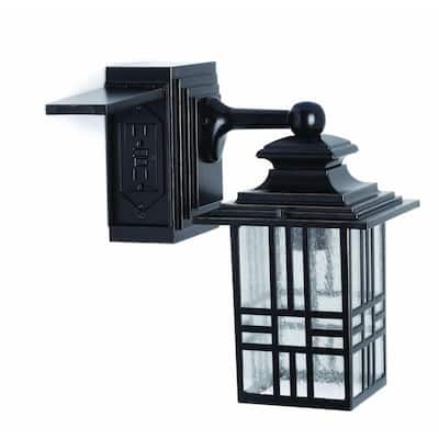 exterior wall lantern with gfci outlet