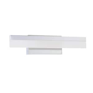 STRATE 18.25 in. 1 Light Chrome, White LED Vanity Light Bar with White Acrylic Shade