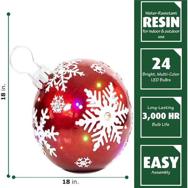Fraser Hill Farm 1.5 ft. 24-Light LED Jeweled Ball Ornament with 