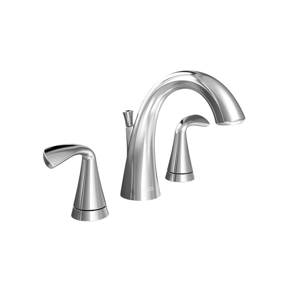Fluent Polished Chrome Double Handle Widespread Bathroom Faucet