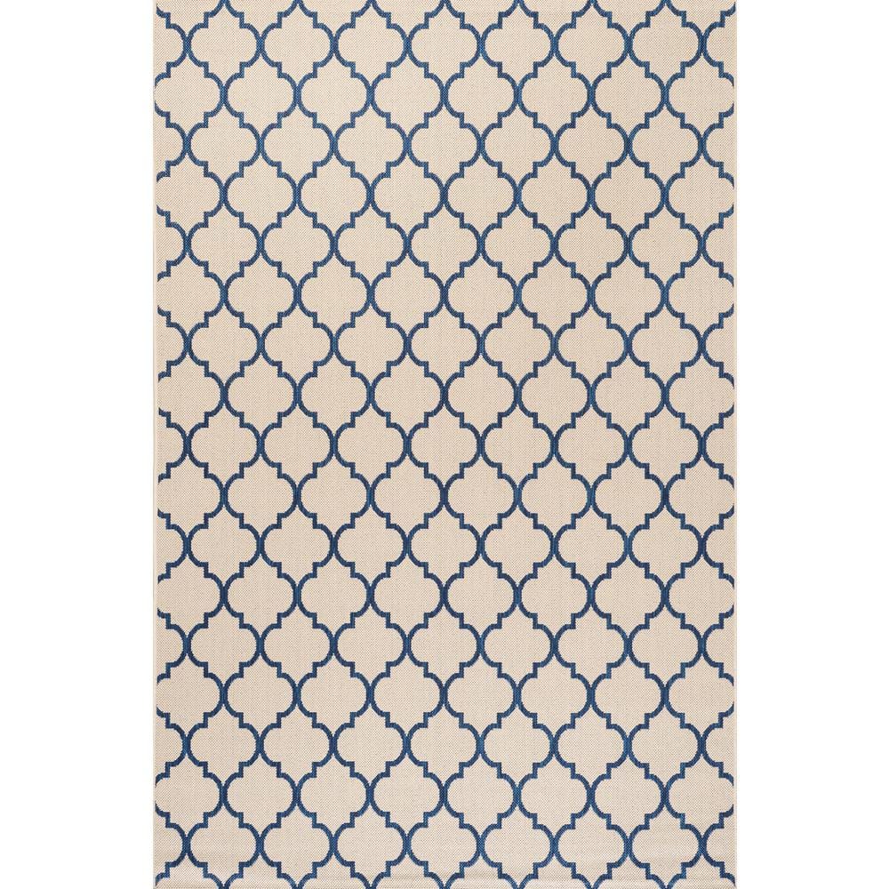 Arabesque Gray Synthetic Trellis Rectangular Rug 3x5