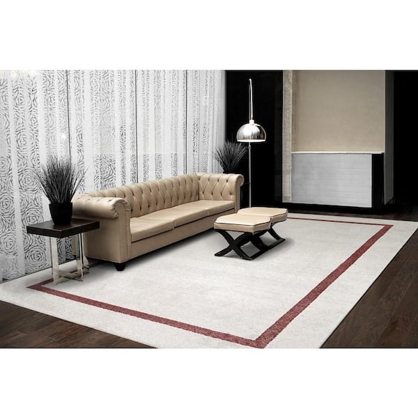 Hera 9 ft. X 11 ft. 5 in. Ivory/Brick Geometric Indoor Area Rug