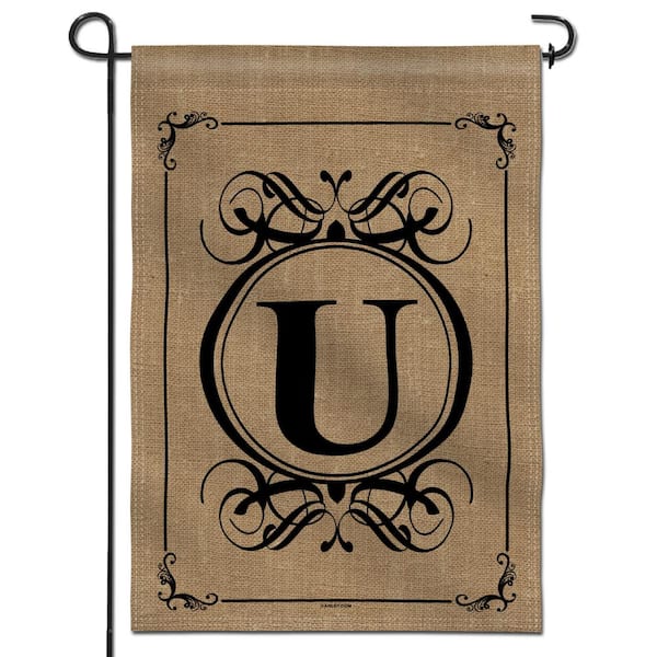 ANLEY 18 in. x 12.5 in. Classic Monogram Letter U Garden Flag, Double Sided Family Last Name Initial Yard Flags