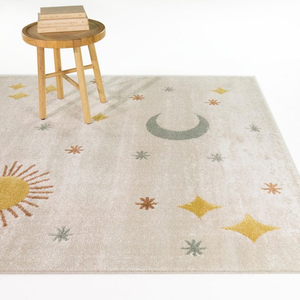 Vega Yellow 4 ft. x 6 ft. Youth Space Area Rug