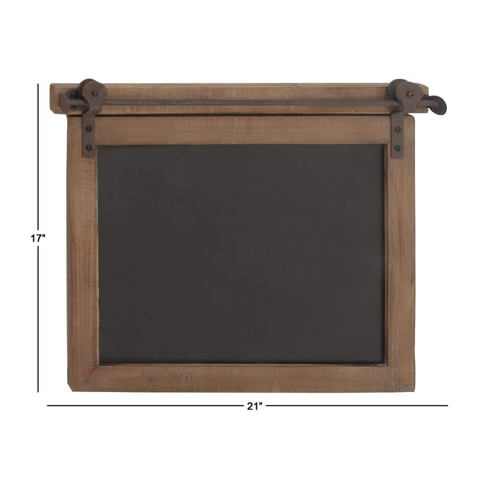 Rustic Brown Wood and Iron 21" Wall Chalkboard Decor