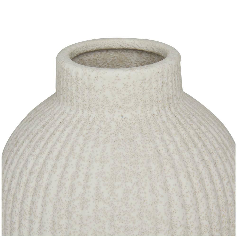 Elegant Light White Ceramic Bouquet Vase Duo, 8" & 11" Height