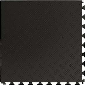 FlooringInc Black Diamond 20.5 in. W 20.5 in. L X .177 in. T Flexible PVC Garage Tiles (8 Tiles/23.35 sq.ft)