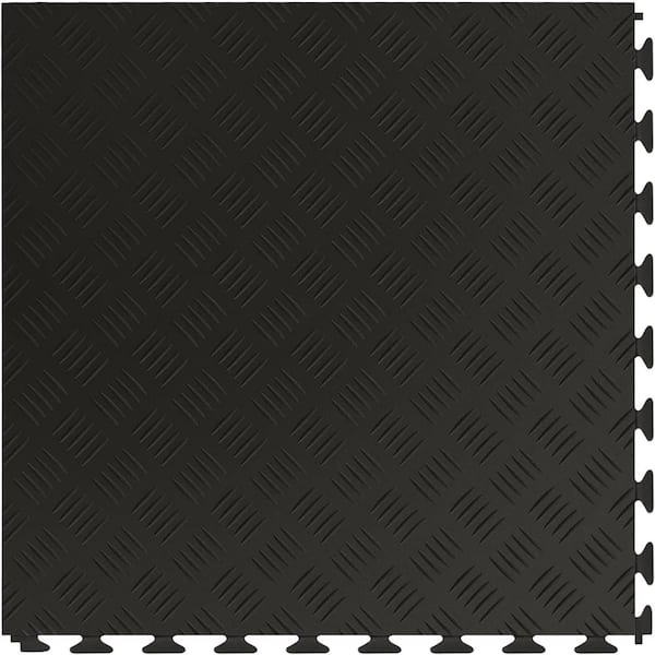 Nitro Diamond Fle x PVC Garage Floor Tiles, Black, 20.5 in. x 20.5 in., 177 in. Thick, 8-Pack, 23.35 sq. ft.
