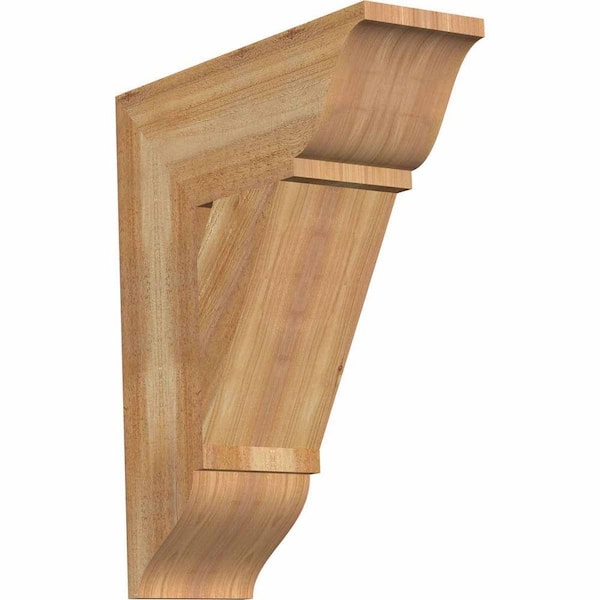 Ekena Millwork 6 in. x 22 in. x 18 in. Western Red Cedar Traditional Rough Sawn Bracket