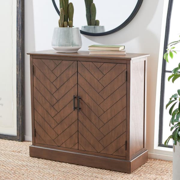 SAFAVIEH Peyton Brown Storage Wood Console Table