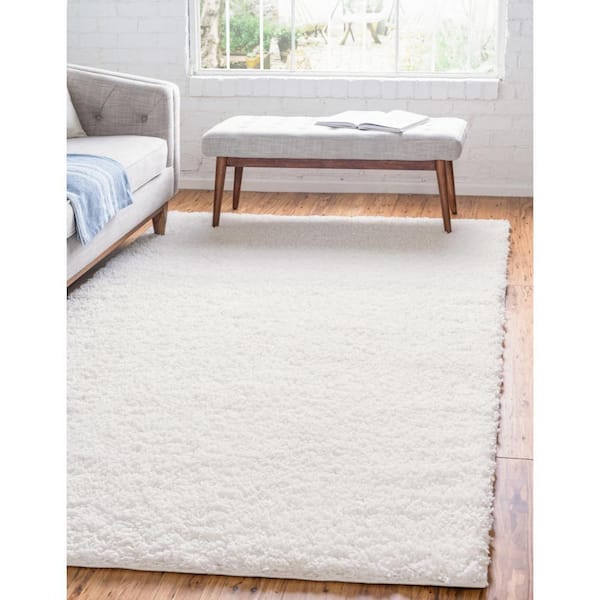 Unique Loom Davos Shag White 8 ft. x 11 ft. Area Rug 3145926 - The