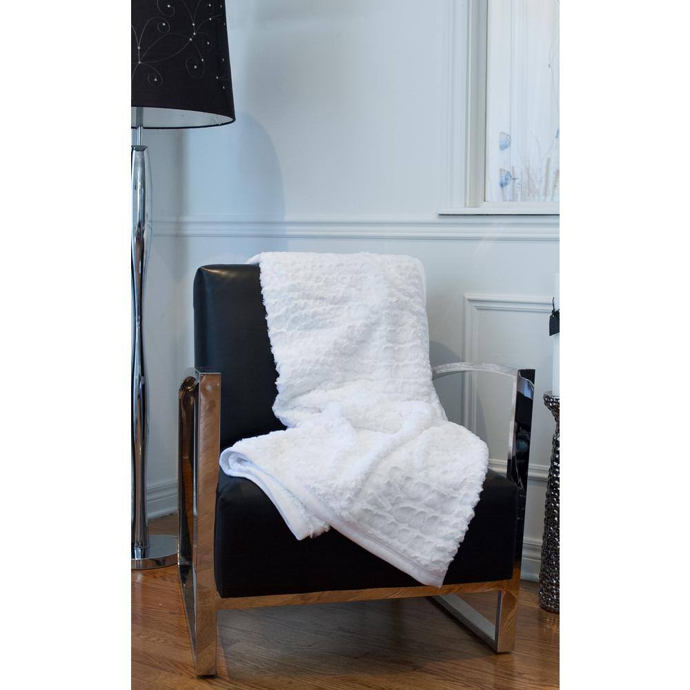 Luxe Reversible Faux Fur Knitted Fleece Throw