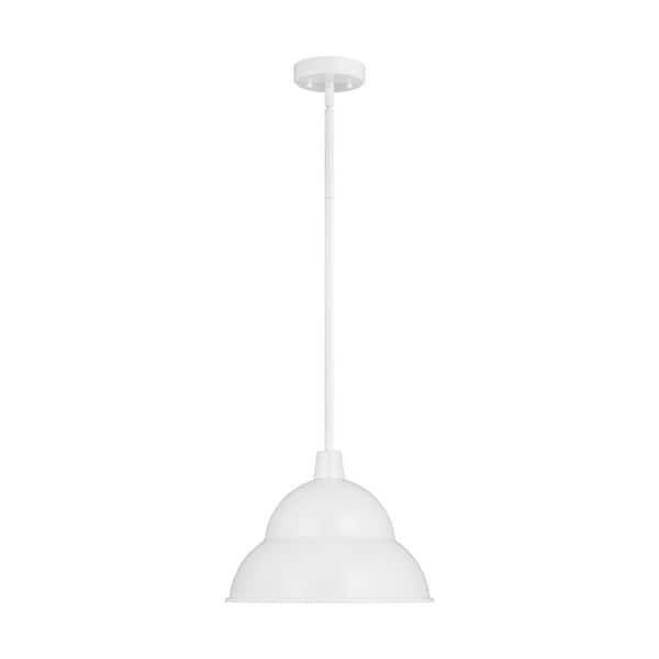 Generation Lighting Barn Light 14 in. 1-Light White Exterior Outdoor Hanging Pendant Light