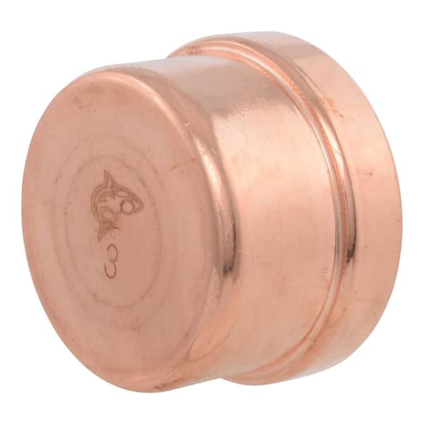 3 in. Large Dia. Copper Press End Cap