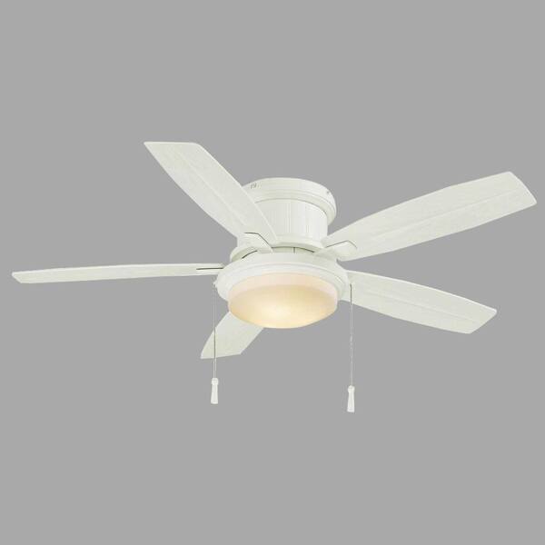 Hampton Bay Roanoke 48 in. Indoor/Outdoor White Ceiling Fan with Light Kit