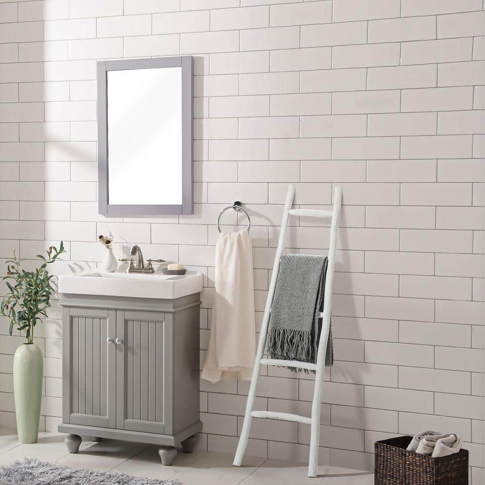 White Solid Wood 5-Rung Blanket Ladder