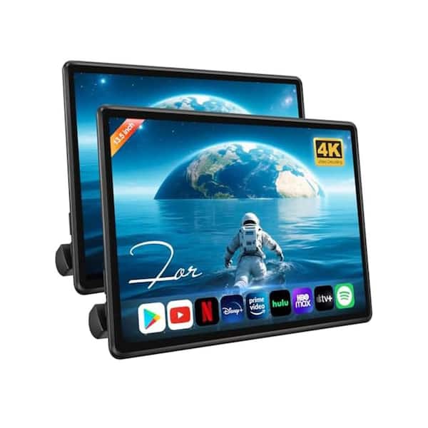 13.5 in. 4K Android Car Headrest Monitor with Wireless Screen Mirroring