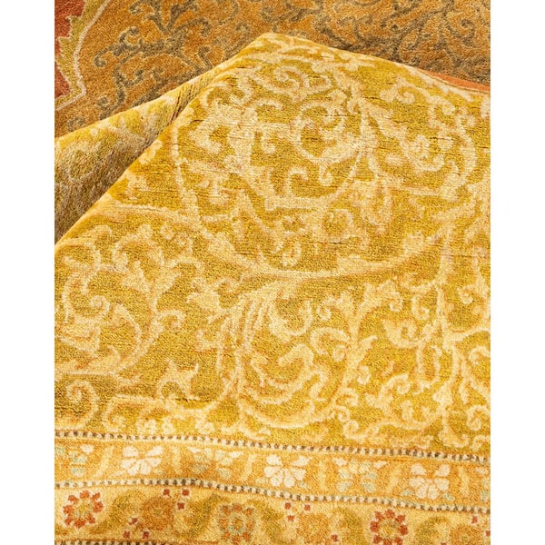 Mogul Brown 8 x 10 Oriental Wool Indoor Area Rug