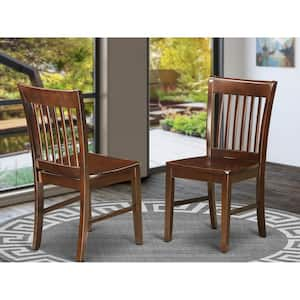 Mahogany Wooden Seat Slat Back Dining Chair (Set of 2)