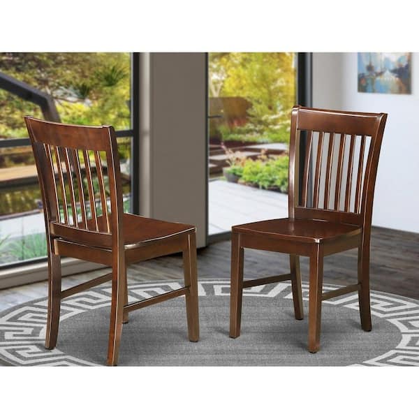 HOME IMPORTS EMPORIUM Mahogany Wooden Seat Slat Back Dining Chair (Set of 2)