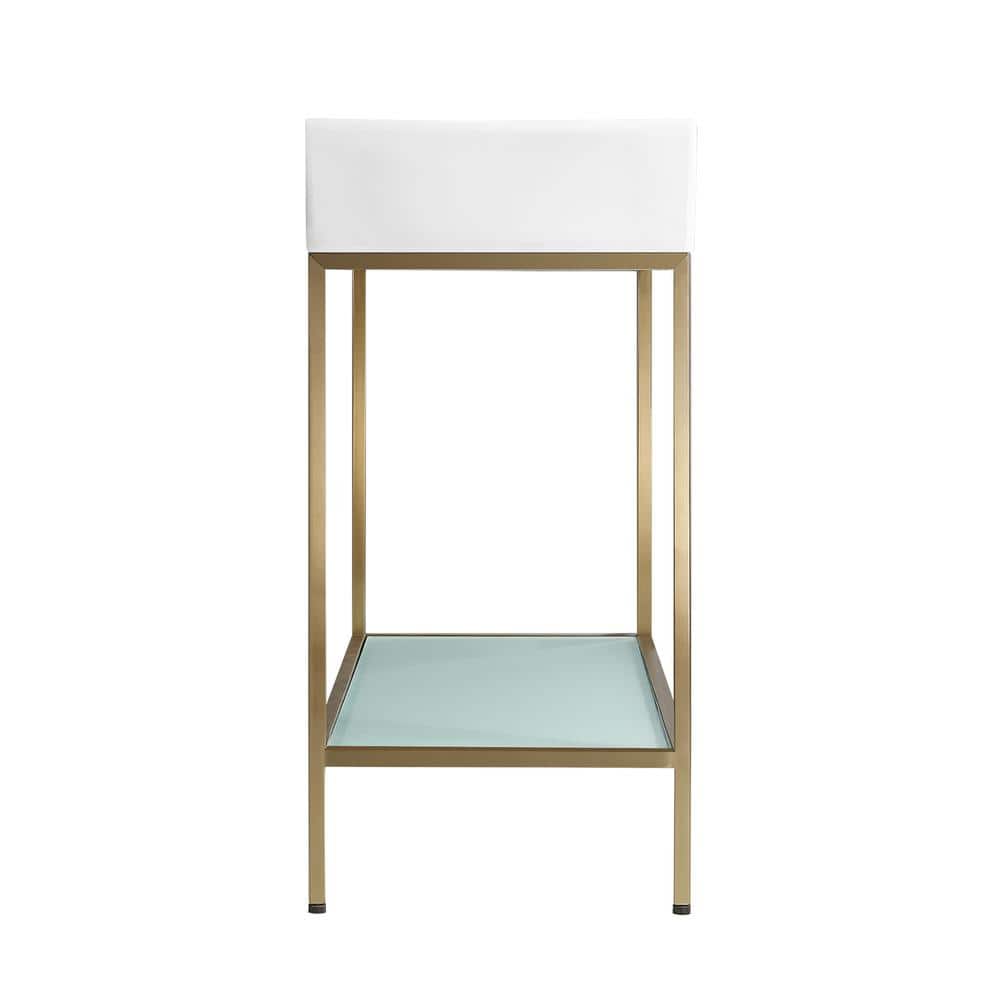 Pierre 40'' Gold Metal Frame Open Shelf Bathroom Vanity