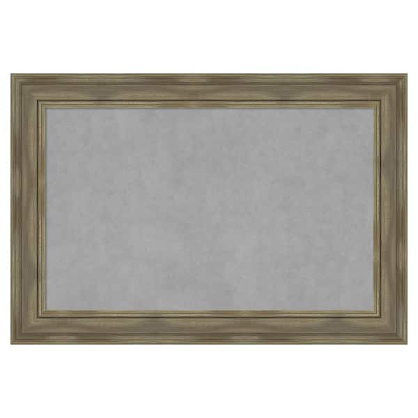 Amanti Art Alexandria Greywash 38 in. x 26 in. Framed Magnetic Board