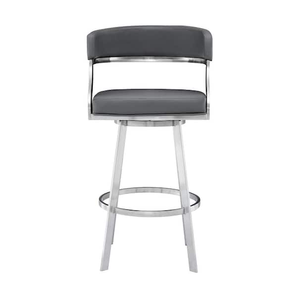 Armen Living Romilly Contemporary 26 In, Counter Height Leather Bar Stools