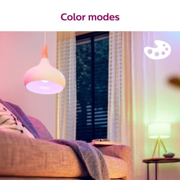 Philips 50-Watt Equivalent MR16 LED Smart WiFi Color Changing Light Bulb  GU10 Base powered by WiZ with Bluetooth (4-Pack) 562538 - The Home Depot