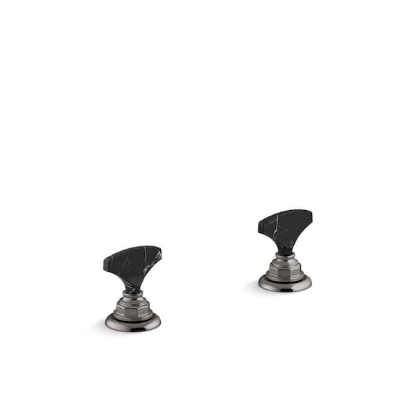 KOHLER Artifacts Nero Marquina T-Handle Bathroom Sink Faucet Handles in Vibrant Titanium