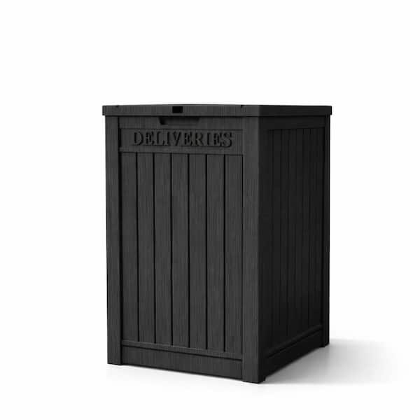 48-gallon Lockable Outdoor Parcel Drop Box With "deliveries" Sign, Weatherproof Resin