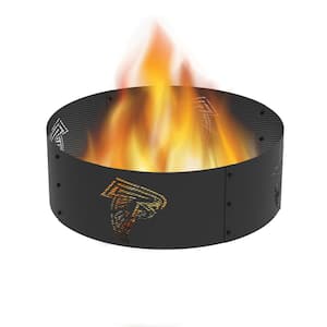 Decorative NFL 36 in. x 12 in. Round Steel Wood Fire Pit Ring - Atlanta Falcons