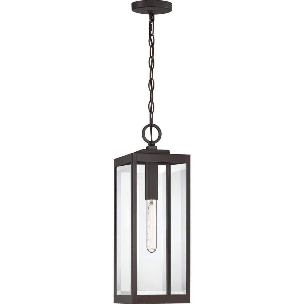 Westover Transitional Western Bronze Mini Pendant with Clear Glass