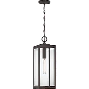 Westover 1-Light Western Bronze Chandelier with Clear Beveled Glass
