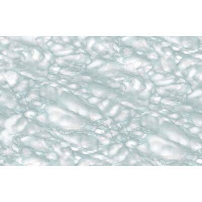 Light Blue Marble Faux Materials Adhesive Film (Set of 2)