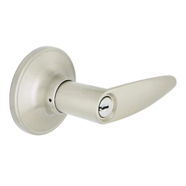 Defiant Straight Satin Nickel Keyed Entry Door Lever