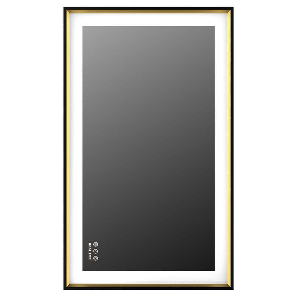 Bnuina Beautme 40 in. W x 24 in. H Rectangular Aluminum Framed LED Wall ...