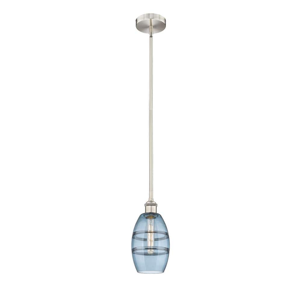 Vaz 100-Watt 1-Light Brushed Satin Nickel Shaded Mini Pendant Light with Painted Glass Shade price history on PriceWatchPro