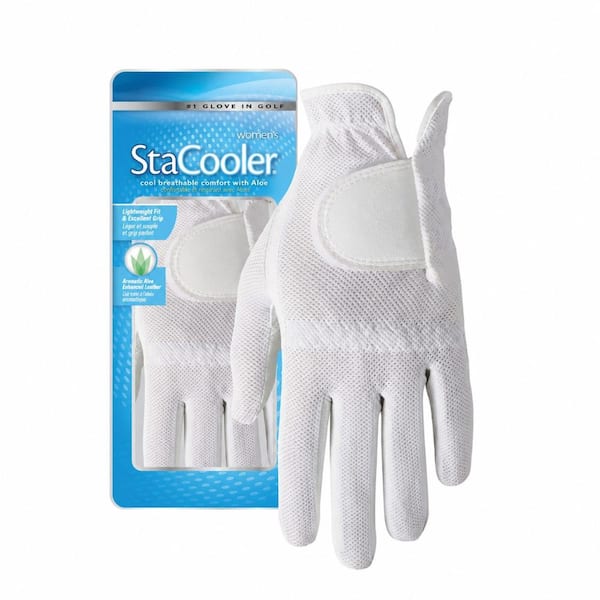 Women's StaCooler Left-Hand Pearl Medium Golf Glove with Aloe Vera