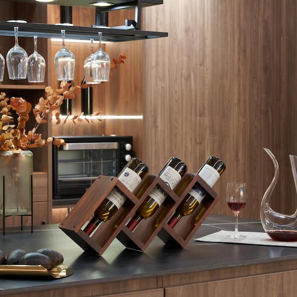 3 bottle outlet countertop wine rack