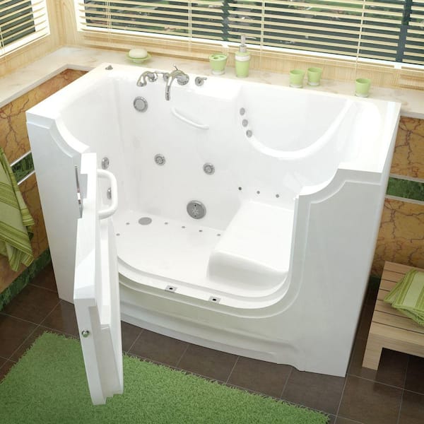 Nova Heated Wheelchair Accessible 5 ft. Walk-In Air and Whirlpool Jetted Tub in White with Chrome Trim Nova Heated Wheelchair Accessible 5 ft. Walk-In Air and Whirlpool Jetted Tub in White with Chrome Trim