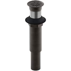 Decorative Flower Grid Drain without Overflow in Oil-Rubbed Bronze